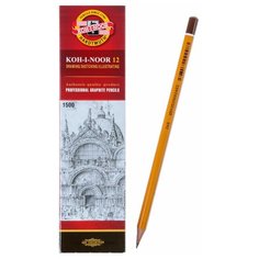 Карандаш чернографитный 2.5 мм, Koh-I-Noor 1500 7B, профессиональный, L=175 мм