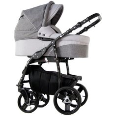 Универсальная коляска Sevillababy Hugo Len (2 в 1), серый/светло-серый, цвет шасси: черный