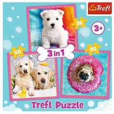 Пазлы Trefl Купание щенков, 3 в 1, Trefl