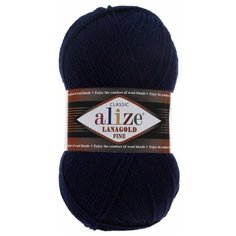 Пряжа Alize Lanagold Fine, 49 % шерсть, 51 % акрил, 100 г, 390 м, 5 шт., 58 тёмно-синий