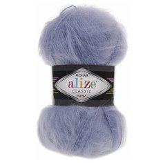 Пряжа Alize Mohair classic, 24 % шерсть, 25 % мохер, 51 % акрил, 100 г, 200 м, 5 шт., 40 голубой