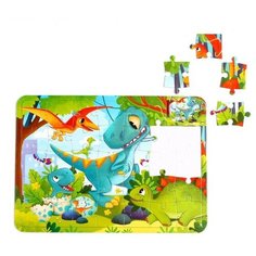Puzzle Time Пазл в рамке «Мир динозавров», 34 детали + раскраска