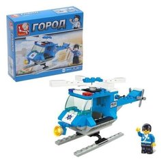Конструктор Городская серия «Полицейский вертолёт», 85 деталей Sluban