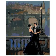 Картина по номерам, "Живопись по номерам", 40 x 50, bl01, танец, влюблённые, мужчина и женщина, Винтаж, живопись, романтика, городской пейзаж