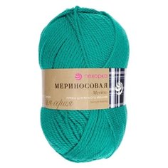 Пряжа Пехорка Мериносовая, 50 % мериносовая шерсть, 50 % акрил, 100 г, 200 м, 3 шт., 335 Изумруд
