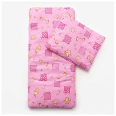 Комплект в коляску (матрасик 40*80 см, подушка 30*40 см) для девочки микс Baby22