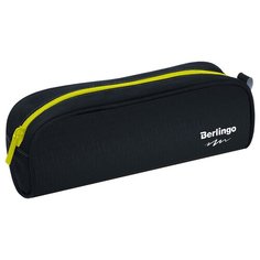 Berlingo Пенал-косметичка Yellow zip PM09156, черный/салатовый