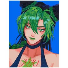 Картина по номерам на холсте Аниме ДжоДжо (JoJo, Джотаро, Джолин) - 8740 В 30x40