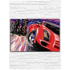Картина по номерам на холсте Авто (ночной город, гонка, пейзаж) - 9088 Г 60x40