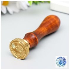 Печать для сургуча с деревянной ручкой "Инь-ян - китайский зонтик" 9х3х3 см Noname