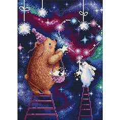 Алмазная мозаика "Украшая небо", 27x38 см, Brilliart