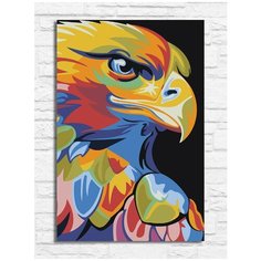 Картина по номерам на холсте Красочный орёл (Абстрация) - 9057 В 20x30