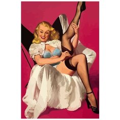 Картина по номерам на холсте эротика (Пинап, девушка, nude) - 7047 В 60x40