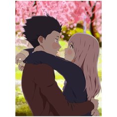 Картина по номерам на холсте форма голоса аниме - 1872 30X40