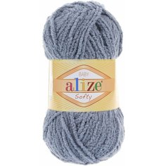 Пряжа Alize Softy (Софти) 119 серое небо 100% микрополиэстер 50г 115м 5шт