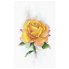 Набор для вышивания "Желтая роза" Aquarelle, 27х14 см