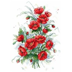 Набор для вышивания М. П. Студия "Пламенные цветы" 33x23 см, Цветы М.П.Студия