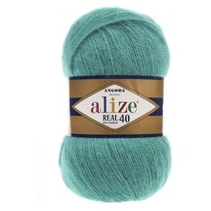 Пряжа Alize Angora Real 40 (Ангора Реал 40) - 1 моток цвет 570 бирюзовый 40% шерсть, 60% акрил 100г 480м