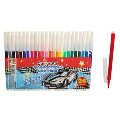 Фломастеры 24 цвета "Машинка", невентилируемый колпачок./В упаковке шт: 1 Calligrata