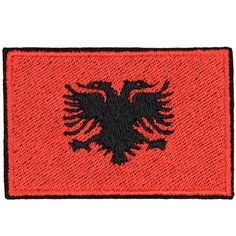 Нашивка, патч, шеврон "Флаг Албании" 60x40mm PTC281 22 ПИНГВИНА