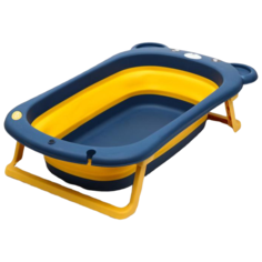Ванночка складная Сима-ленд Мишка, 6996067, синий, 28 л, 46х20х83 см