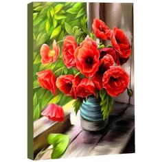 Школа талантов картина по номерам "Летнее утро. Маки" (5248142)ъ, 50 х 40 см, разноцветный