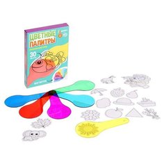 Развивающая игра IQ-ZABIAKA Цветные палитры 6250624, 215х15.2 см, розовый/голубой/желтый/зеленвй