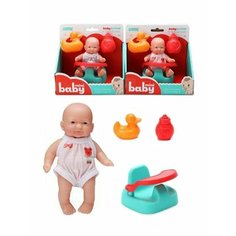 Игровой набор Мой малыш Shantou Gepai FL006-1 в комплекте пупс 12,5см предметы 3штуки Наша Игрушка