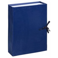 Calligrata Короб архивный с завязками А4, корешок 80 мм Calligrata, бумвинил, синий, до 700 листов