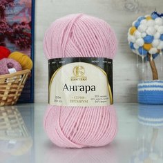 Пряжа камтекс Ангара (Камтекс), розовый - 056, 35% мохер, 15% шерсть кроссбред, 50% акрил, 5 мотков, 100 г, 250 м.