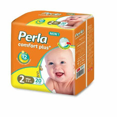 Подгузники Perla Eco Mini для новорожденных 3-6 кг, 2 размер, 20 шт, памперсы 0 для мальчиков и девочек, Турция подгузники детские 2