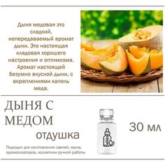 Дыня медовая, отдушка для свечей и мыла 30 мл Candle M