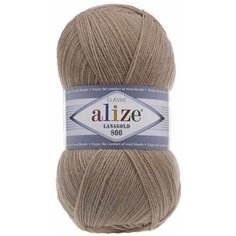 Пряжа Alize Lanagold 800, 49 % шерсть, 51 % акрил, 100 г, 800 м, 1 шт., 05 Бежевый
