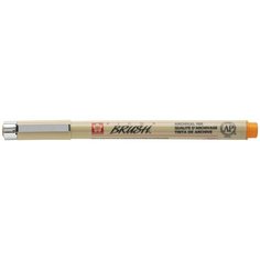 Ручка капиллярная Sakura Pigma Brush, наконечник кисть, цвет чернил: оранжевый