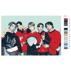 Картина по номерам V-108 "K-pop группа TXT" 60х90 Brushes Paints