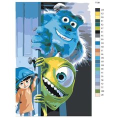 Картина по номерам Т138 "Майк Салли и девочка", 60x90 см Brushes Paints