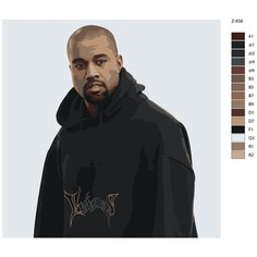 Картина по номерам Z-939 "Канье Уэст" 80x80 Brushes Paints