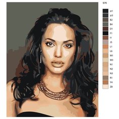 Картина по номерам S76 "Анджелина Джоли" 60x80 Brushes Paints