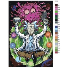 Картина по номерам X-206 "Мультсериал Рик и Морти" 40х60 Brushes Paints