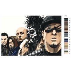 Картина по номерам X-726 "Рок-группа Limp Bizkit" 50х70 Brushes Paints