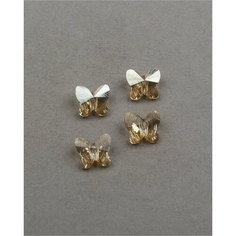Бусины бабочки Swarovski, цвет Crystal Golden Shadow (#001-GSHA), размер 8 мм, 4 шт.