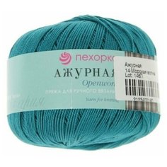 Пряжа для вязания Пехорка Ажурная (комплект 2 шт), цвет: 014-Морская волна, состав: 100% - мерсеризованный хлопок, вес: 50 гр, длина: 280 м