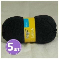Пряжа Семеновская пряжа Lana (1), черный 5 шт. по 50 г