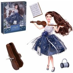 Кукла Вечерний раут со скрипкой, темные волосы 30см, 1 шт. A Btoys