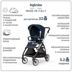 Прогулочная коляска Inglesina Electa, soho blue, цвет шасси: серебристый