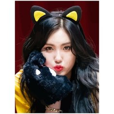 Картина по номерам на холсте everglow kpop айша - 11 30X40