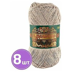 Пряжа для вязания ПНК им. Кирова Кудельница классическая тонкая, хлопок/лён, цвет №3600 Натуральный льняной, 8 шт. по 10 г, 500 м