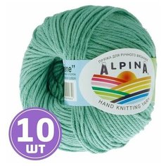 Пряжа Alpina Альпина RENE классическая средняя, мерсеризованный хлопок 100%, цвет №3849 Светло-бирюзовый, 105 м, 10 шт по 50 г
