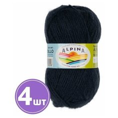 Пряжа полушерсть Alpina Альпина ALPACA POLLO классическая средняя, альпака/акрил, цвет 08 Темно-серый, 125 м, 4 шт по 50 г