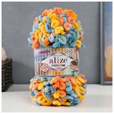 Пряжа "Puffy Fine Color" 100% микрополиэстер 14,5м/100гр (6314), 1шт Alize